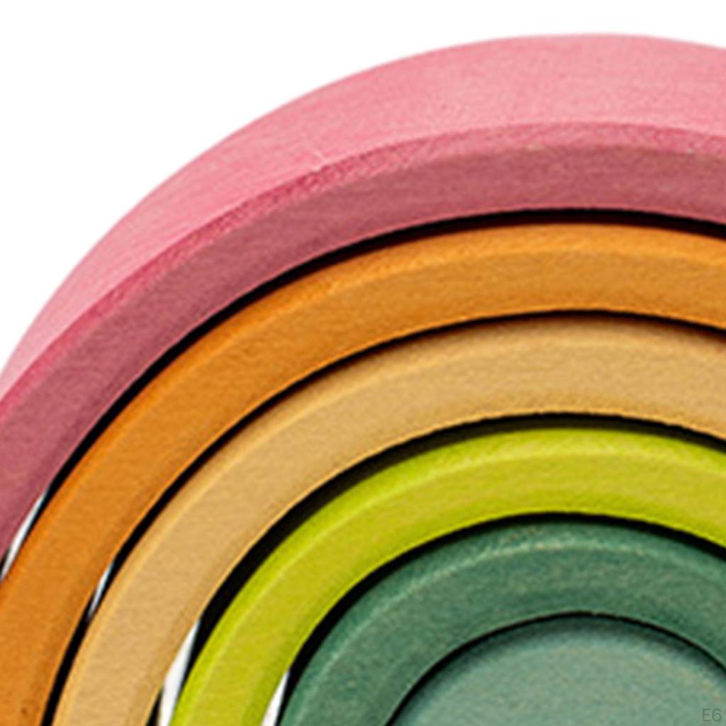 Colorful Wooden Rainbow Stacker Toy for Kids - Montessori Learning Fun