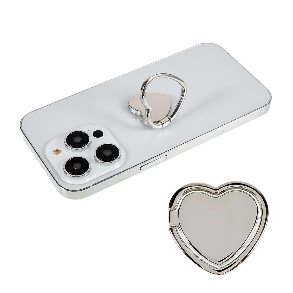 Love Heart Shaped Cell Phone Ring Holder 360 Degree Rotation Finger Ring Kickstand Metal Phone Grip