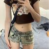 2023 Summer Spicy Girl Orange Low-Waist Denim Shorts - Women's Slimming, Hip-Hugging Wide-Leg Hot Pants