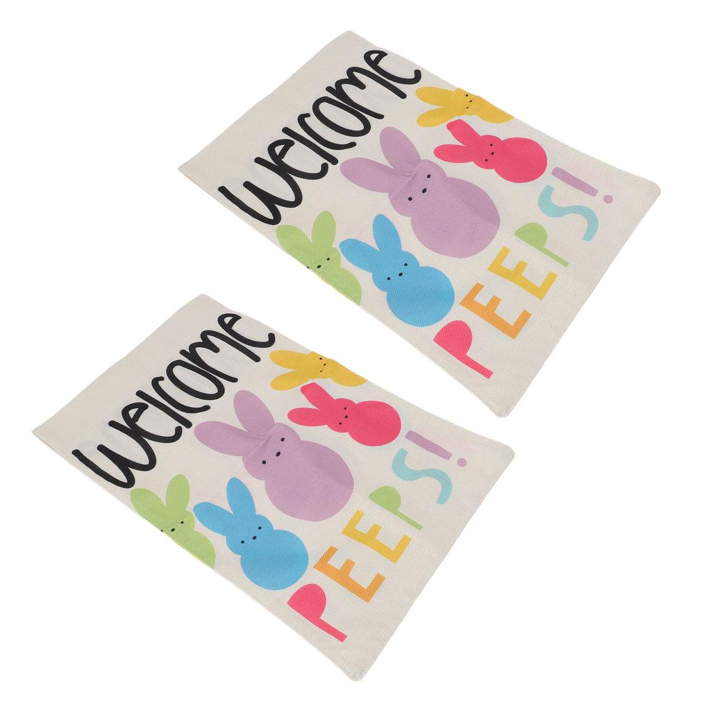 2Pcs Easter Garden Flag Polyester Weatherproof 2 Sided Decorative Bunny Yard Flag for Patio Terrace