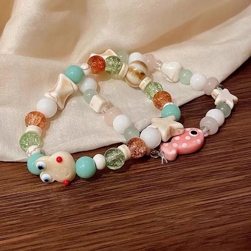 Ceramic Frog Unique Beaded Bracelet Sweet Summer Style Ideal For Travel Friendship And