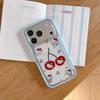 Cute Light Blue Hello Kitty Cherry Phone Case For iPhone 17 16 15 14 Pro Max Star Pattern Clear Protective Cover