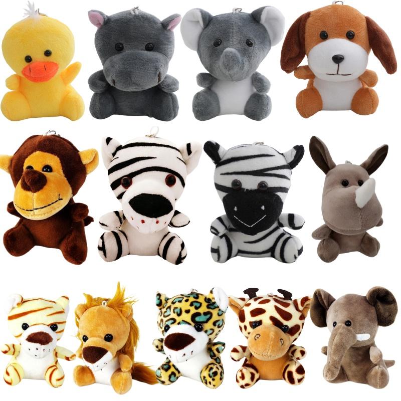 Wholesale Forest Animal Claw Machine Dolls Four Inch Tiger And Lion Plush Toys, Keychain Decorations And Accessories Plush, Pp Cotton, Customizable)