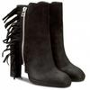 Eva Minge Women' Leather Ankle Boots High Heels 39 3E3G6*