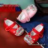 Soft Sole Baby Girl Hanfu Shoes - Red Tiger Head Ethnic Style for Toddlers