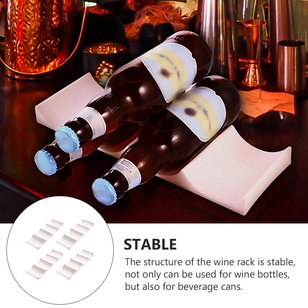 4Pcs European Style Plastic Wine Rack Stable Bottle Holder for Home Bar Kitchen Countertop Wine Storage Display Organizer Stand