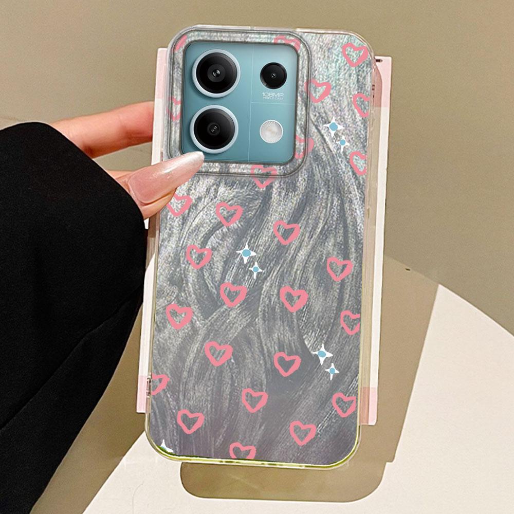 Cute Pink Love Heart Phone Case for Xiaomi Redmi A3 A3X A4 14C Note 10 12 11 Pro Poco X5 X7 Pro X5 X7 Pro Shell Silicone Cover