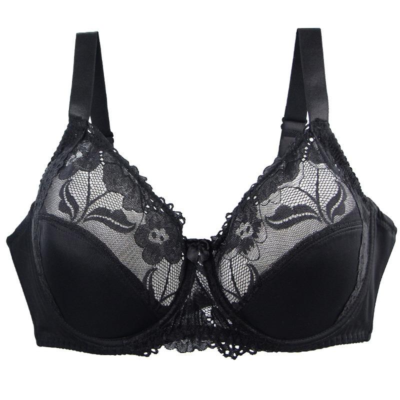 Large size bra lace gathering steel ring underwear adjustment type large chest small breast bra cover
