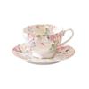 Flowering Retro British Sweet Coffee Cup Saucer Bone China Light Luxury Exquisite High-End Women'S Red Tea Cup Afternoon Tea Coffee