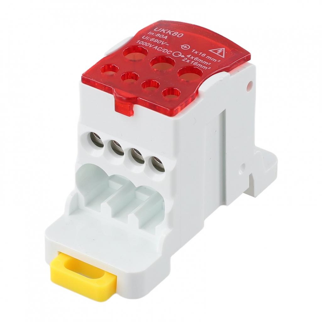 Essential Wiring Accessory Red Power Distribution Junction Box for DIN Rails