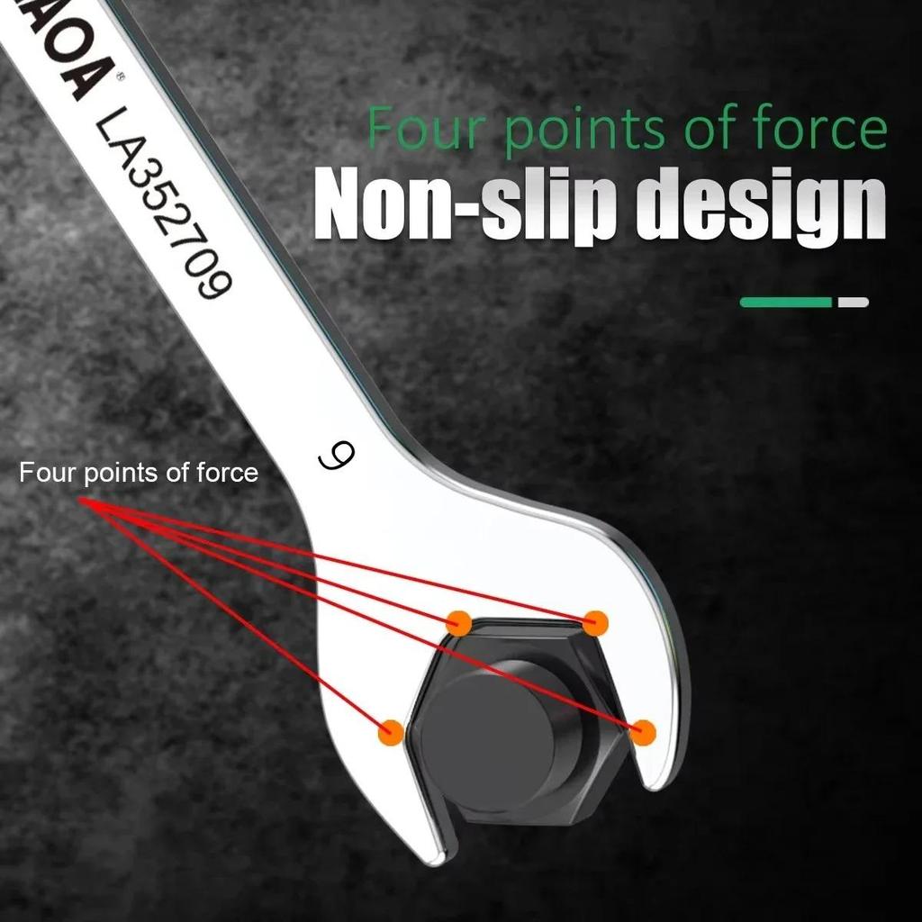 LAOA Mini Thin Dual-Open Wrench Set 4.5-11mm, Stainless Steel Auto Repair Hand Tool