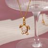 Drip Oil Bees Butterfly Cute Necklace For Women Gold Color Stainless Steel Turtle Charm Choker Christmas Jewelry Romantic Gifts
