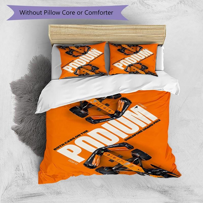 3pcs Landos Norris Racing1 Design Cover Set - HD Printed Bedding with 1 Cover and 2 Pillowcases - Perfect for Home and Dorm Decor