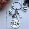 Mini Sports Equipment Keychain: Barbell, Dumbbell, Kettlebell, Gym Letter.