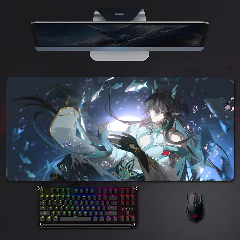 Handsome Game Honkai Star Rail Imbibitor Lunae Mouse Pad Large Gaming Mousepad With Stitched Edges Thickened Desk Mat Pc