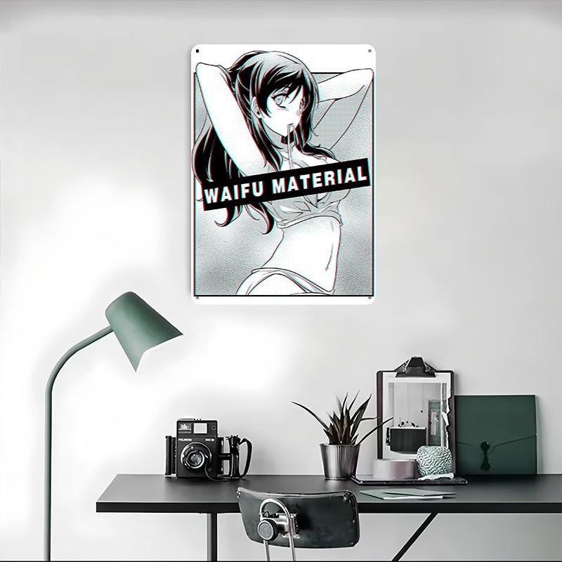 Waifu Material Tinplate Poster Customized Wall Art Vintage Metal Signs Retro Tin Plaque for Office Decor Home and Decoration