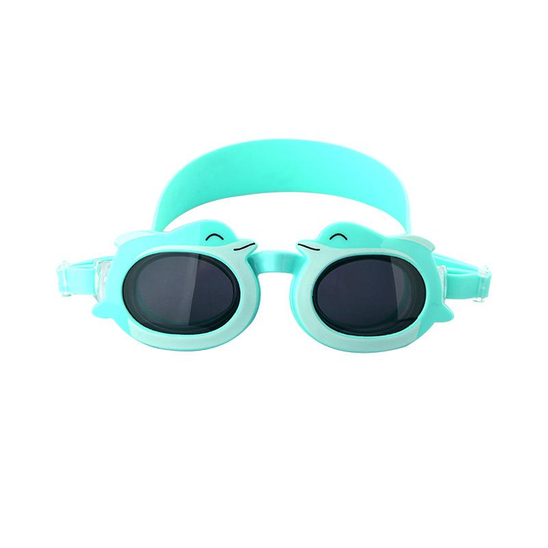 

HD waterproof and anti-fog eye protection swimming equipment Unisex children s cartoon swimming goggles зелёный