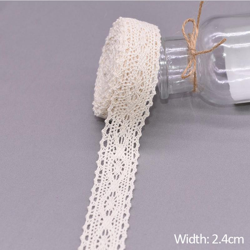 5/10Yards White Cotton Embroidered Lace Trim Ribbons Fabric DIY Handmade Craft Clothes Sewing Accessories Supplies