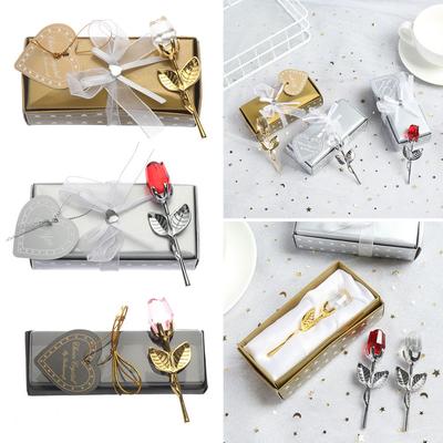 Souvenirs Ornaments Wedding Favors Gifts Flower Craft Artificial Flower Fake Rose Crystal Rose
