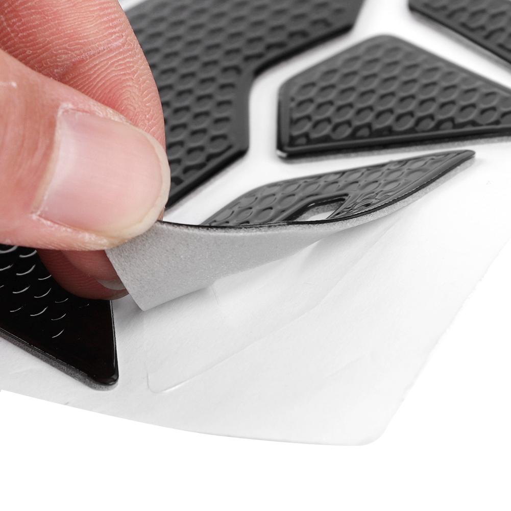 Black Motorcycle Oil Fuel Gas Tank Protective Pad Fishbone Decal Sticker Rubber