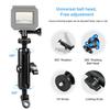 PULUZ Motorcycle Holder Mirror Base Hole Fixed Mount for GoPro and Other Action Cameras(Black)