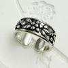 Unisex Adjustable Distressed Flower Open Ring - Versatile Alloy Design