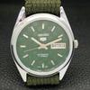 JAPAN SEIKO 5 AUTOMATIC MENS 6309A REFURBISHED GREEN COLOR DIAL WATCH a440307-4 Sk-a440307