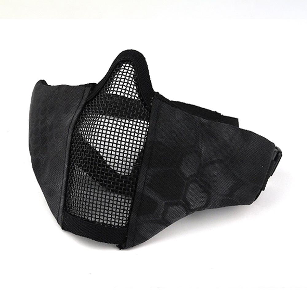 V10 Tactical Outdoor Self-Defense Steel Mesh Half-Face Mask