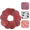 100PCS 5 Inch 8 Hole Red Sanding Disc Flap Sandpaper Velour Dry Polishing Self Adhesive Backing Grit Polish Pad