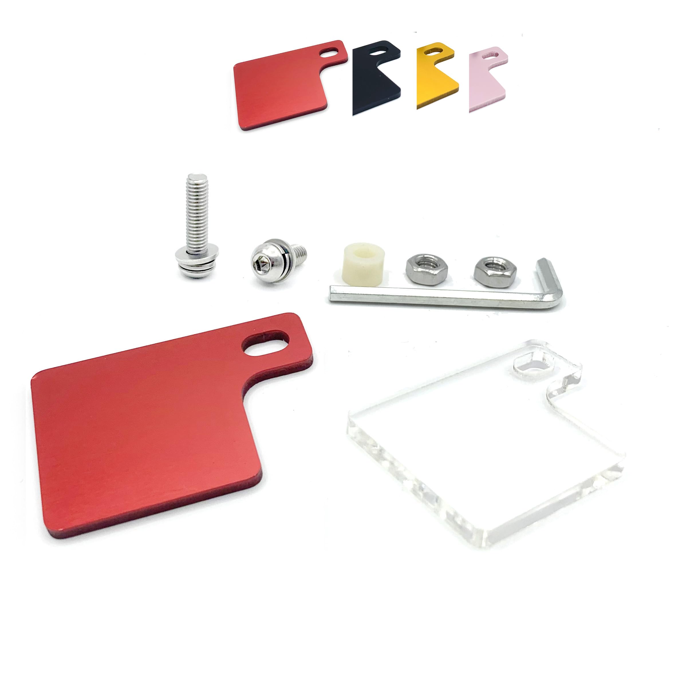 

ASATERU APT5R3 Self-Responsibility Sticker Plates, 2 Pieces (Clear 0.2 inch (5 mm) Thickness + червоний
