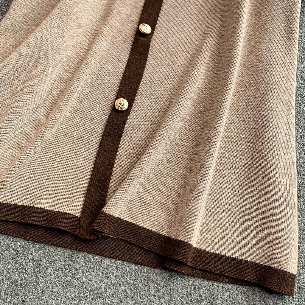 Autumn Winter Women Casual Knitted Sweater Two Piece Set V-neck Pullover Tops and Long Maxi Big Swing Skirt Suit