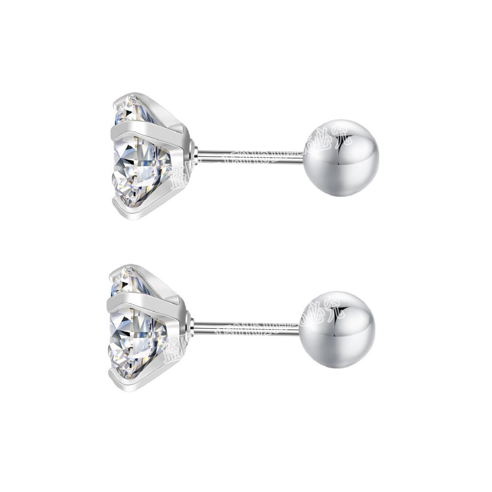 New Medical Stainless Titanium Steel  Zircon Crystal 4 Prong Tragus Cartilage Stud Earrings For Men Women Piercing Ear Zircon