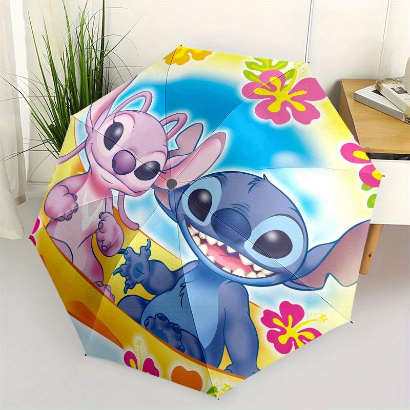 

Stitch, Lilo Automatic Opening and Closing Umbrella - 8 Ribs Portable Folding Umbrella with Plastic Handle, Suitable for Leisure and Hallowe