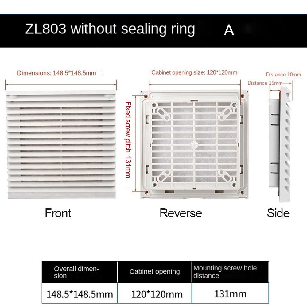 ABS Shutters Fan Grille Without Fan Dust-proof Louver Cabinet Ventilation Filter