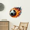 3D Flame Football World Cup Wall Sticker Waterproof Removable Self-Adhesive for Home Party Room Fan Sports Decor