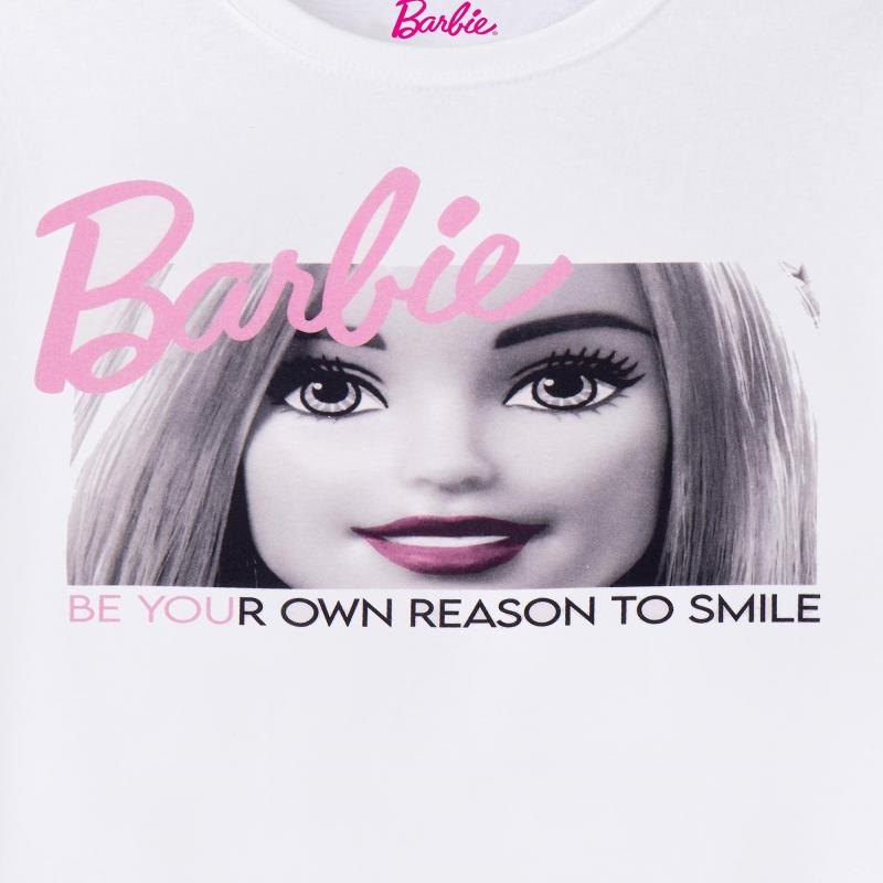 Barbie Womens Short Sleeved T-Shirt White Barbie Doll