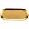Gold Stainless Steel Oval Tray for Jewelry, Desserts, Barbecue, and Towels