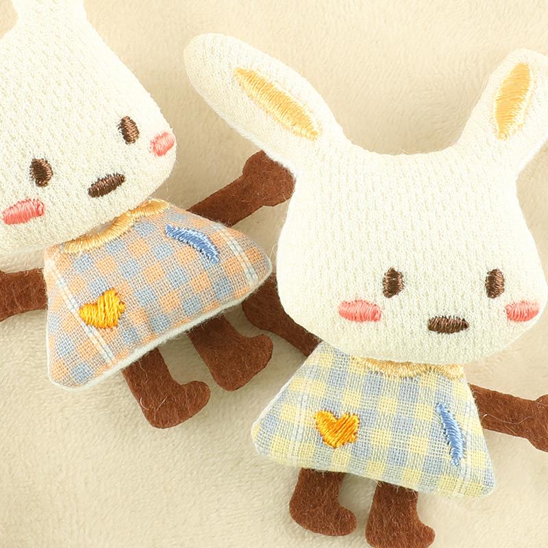 Computer Embroidery Label Decorative Jewelry Doll Rabbit Three-Dimensional Patch Sticker Clothing Accessories Diy Hand-Embroidered Cloth Label