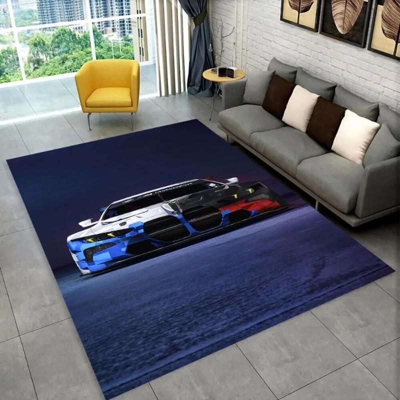 3D Racing Car Motorcycle Bedroom Rug Carpet for Living Room  Kids Play for Sofa Doormat Decor Gift  Non-slip Mat Decoration