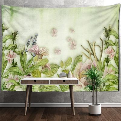 Tapiz Vintage de Plantas Tropicales Verdes Colgante de Pared Psíquico Brujería Misterio Dormitorio Sala de Estar Decoración del Hogar