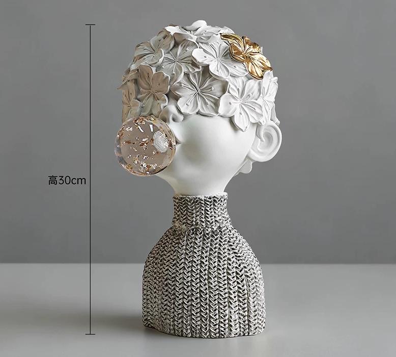 Statua Bambola Soffia Bolle Arte Astratta, Decorazione Soggiorno, Artigianato Decorativo Scultura in Resina, Accessori Decorazione Casa