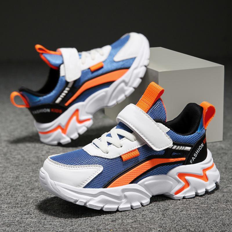 2025 summer new boys shoes medium and large children boys net shoes little white shoes students breathable net surface transportation