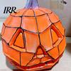 Pumpkin Night Light Stained Glass Lamp, Halloween Bedside Table Orange High-Quality Decor Accent for Indoor, Home, Holiday Party Durable Lantern