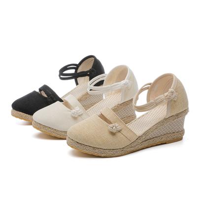 Dressy Sandals Women Flat Women Summer Weave Wedges Breathable Elastic Band Round Toe Sandals Comfortable Beach Zapatos Mujer