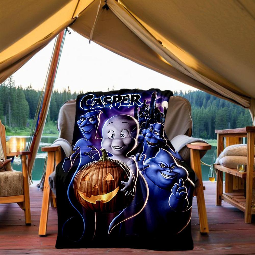 

1pc Casper the Friendly Ghost Outdoor Blanket Lightweight Flannel, Soft & Warm, All Season Use for Sofa, Outdoor, Camping, Living Room, Office, Chair 80x120cm