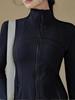 Women's Quick-Dry Slim Fit Yoga Jacket - Stand-Up Collar, Zipper, Long Sleeve for Running & Cycling in Autumn