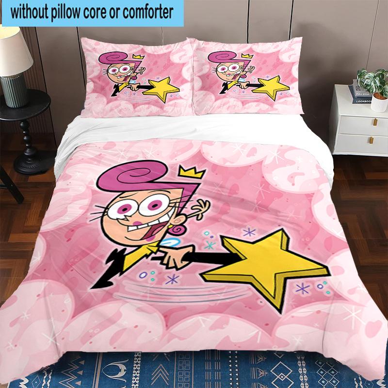 3PCS Fairly Parents 3pcs Bedding,Including 3PCS Duvet Cover And 2pcs Pillowcases Perfect for Christmas,Ideal for Bedroom, Dormitory
