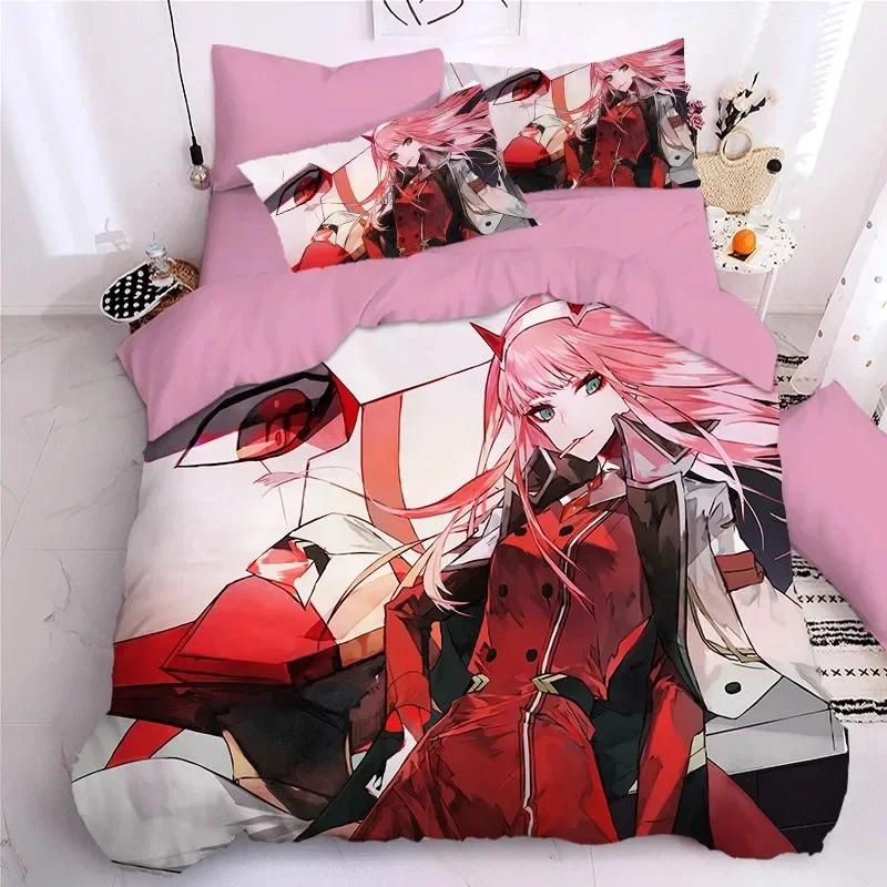 Darling In The Frank XX Bedding Sets Japan Anime Game Figure 3D Printed Duvet Cover Sets Twin Queen King Single Size Bedclothes