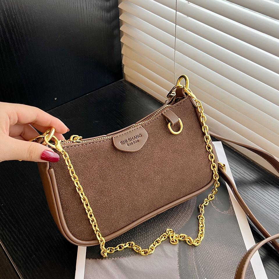 

Маленькая ретро-сумочка Scrub с диагональной крестообразной цепочкой и буквами, однотонная модная сумка через плечо