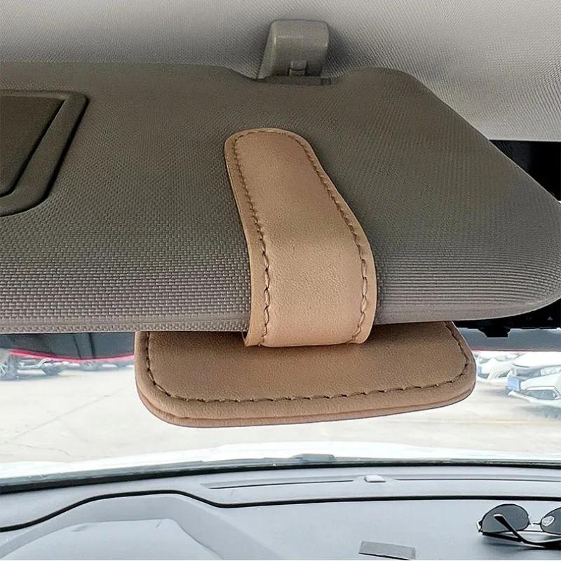 Car Auto Sun Visor Glasses Box Sunglasses Clip Card Ticket Holder Stand Fastener Pen Case Eyeglasses Car Accessories Woman